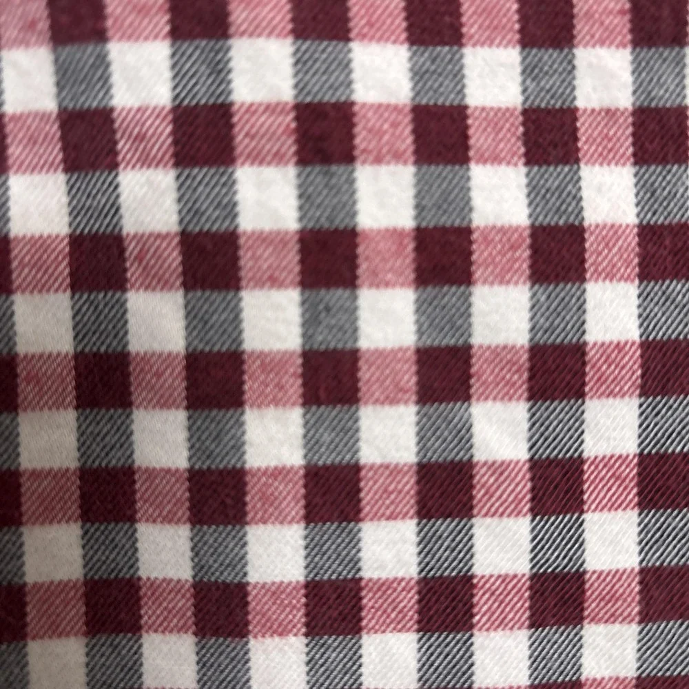 Banana Republic Shirt L Camden‎ Fit Red Gray Gingham Plaid Luxe Flannel Button